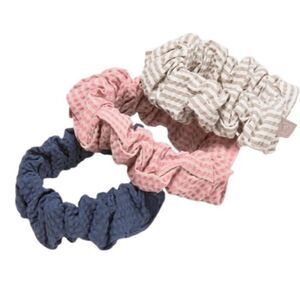 Lululemon Uplifting Scrunchies Textured 3 Pack Club Blue/Pink Misty Shell/Oak